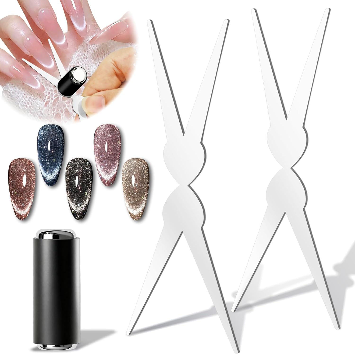 Nail Gel Polish Set - 3D Double Headed Nails French Shape