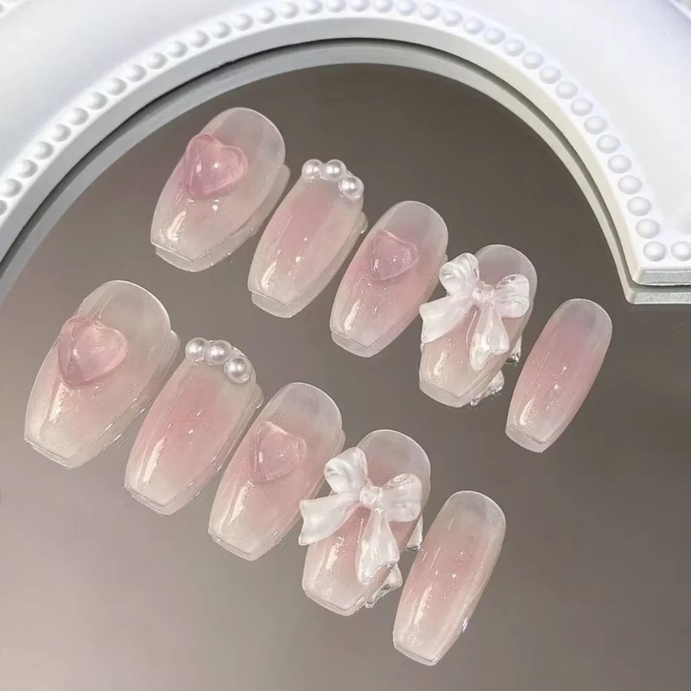 Nail Art Y2K - Cute Pink Sweet Princess Removable Handmade