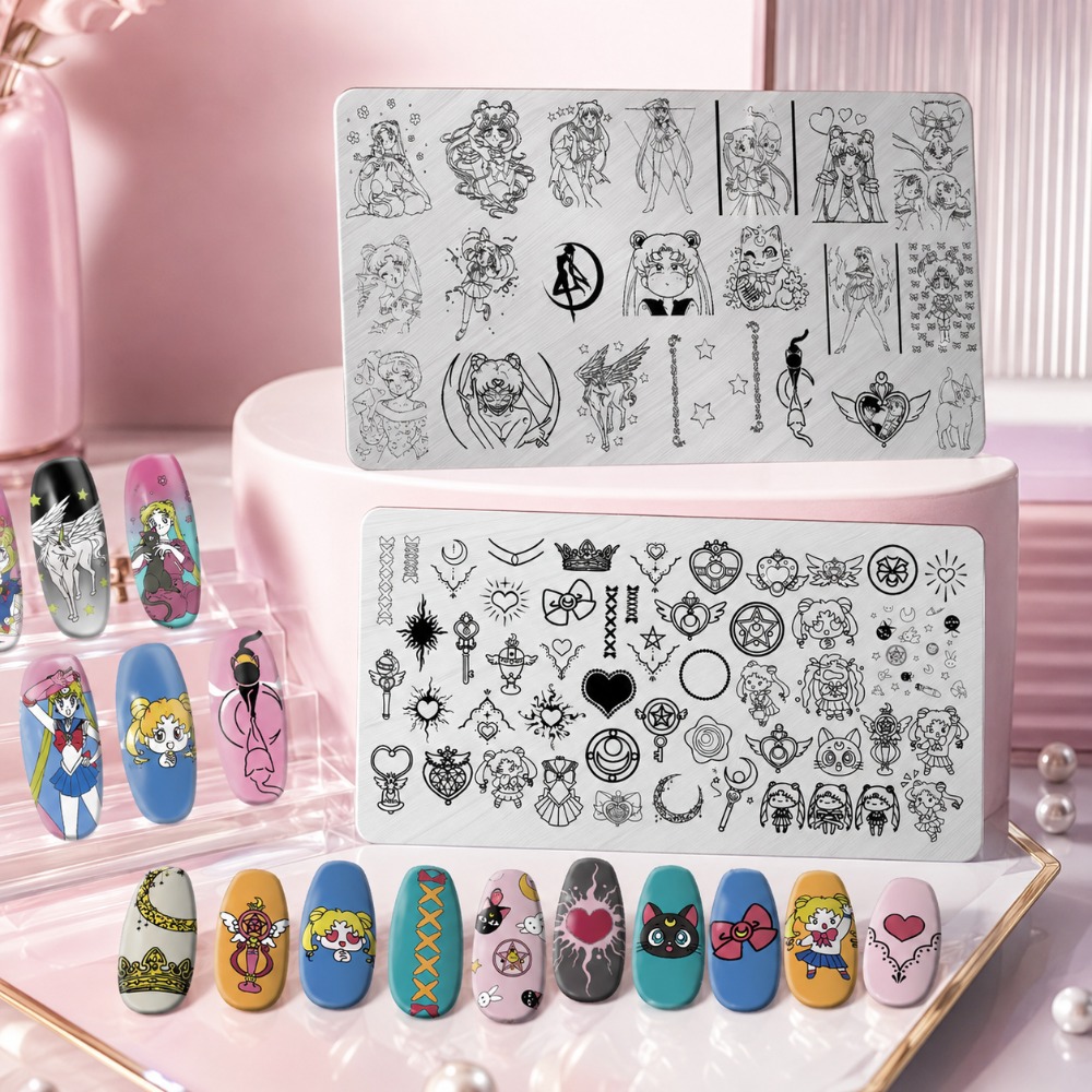 Sailor Moon Anime Nail Stampin - Nail Art Maroon recension och pris