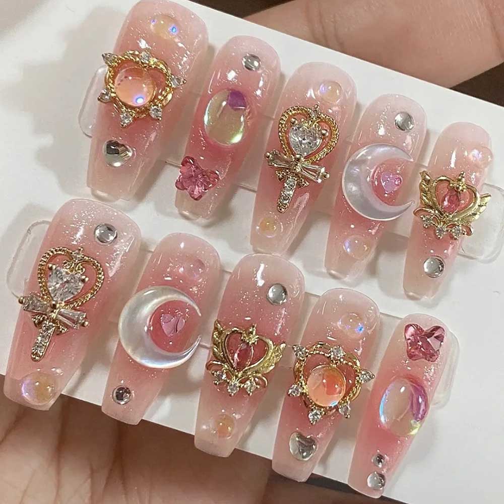 24pcs/box Luxury Pink Long Cof - Nail Art Maroon recension och pris