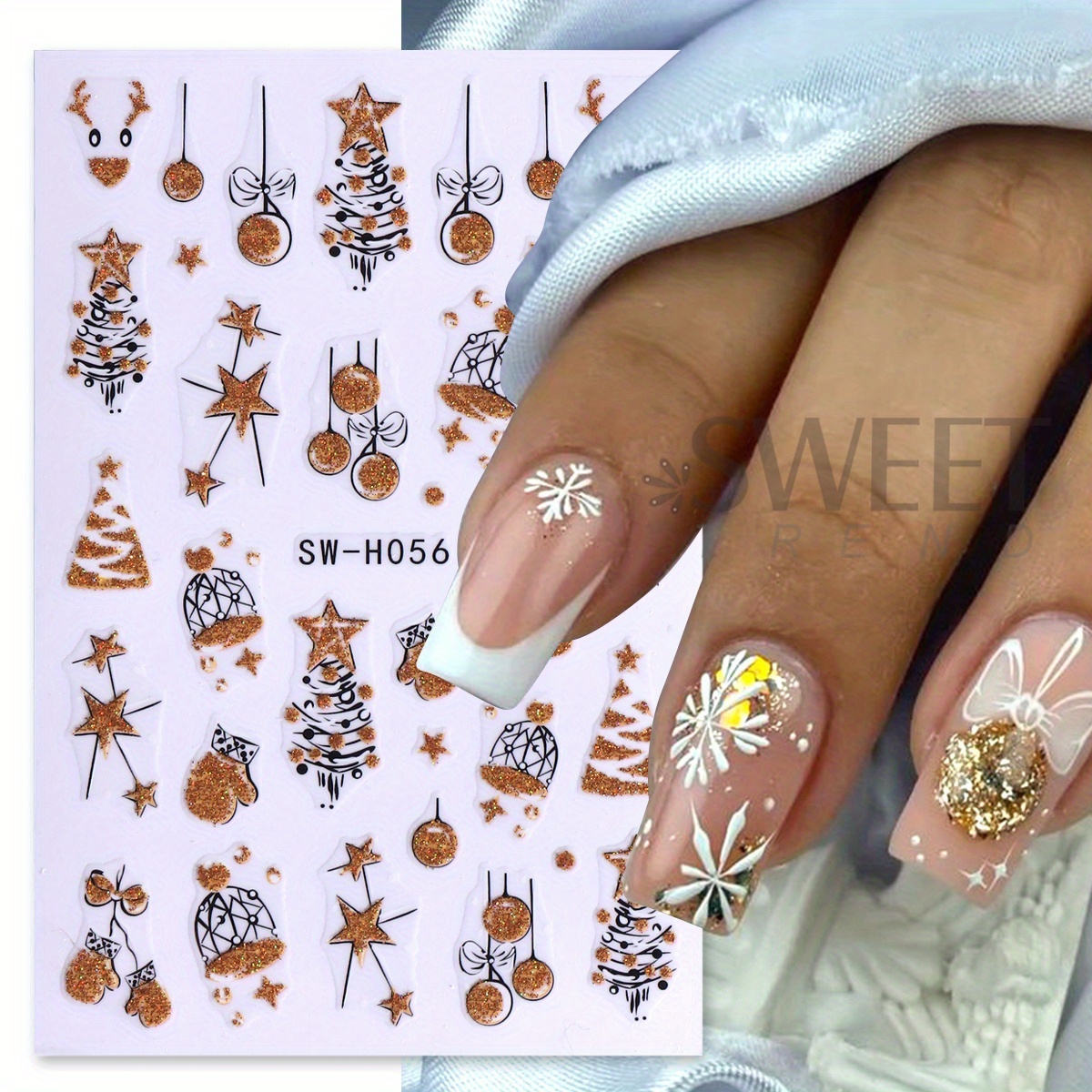 2 pcs Gorgeous Sparkly Christm - Nail Art Xmas Tree recension och pris