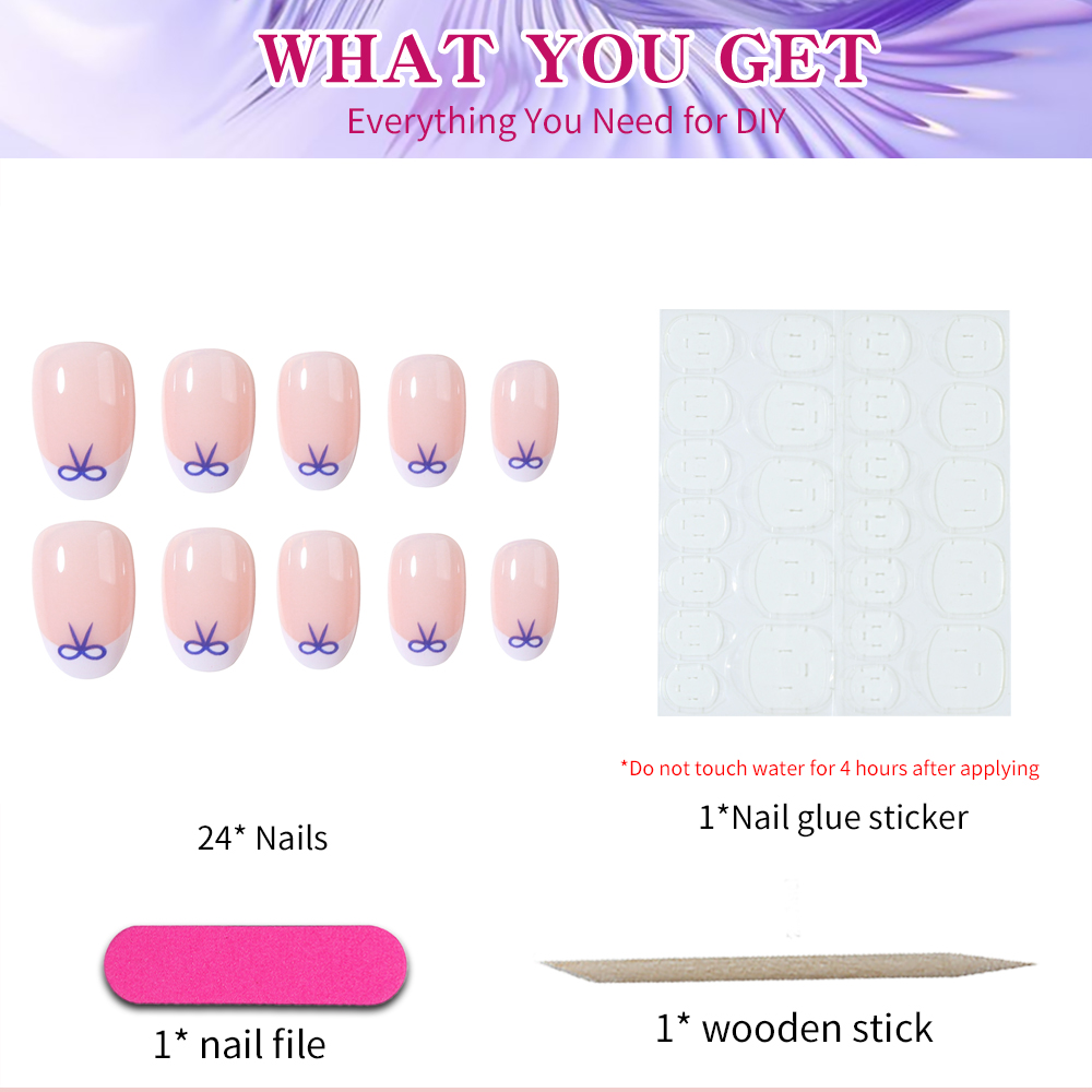 24 pieces of Y2K-style short o - Nail Art Y2K recension och pris