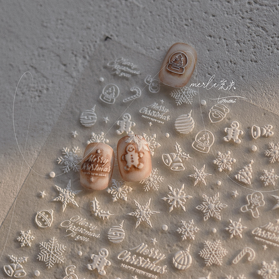 5D Relief Pure White Merry Chr - Nail Art Xmas Tree recension och pris