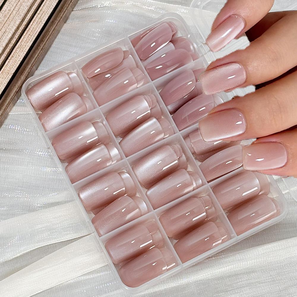 144Pc Glossy Nude Pink Cat's E - Nail Art Pink Cat Eye recension och pris