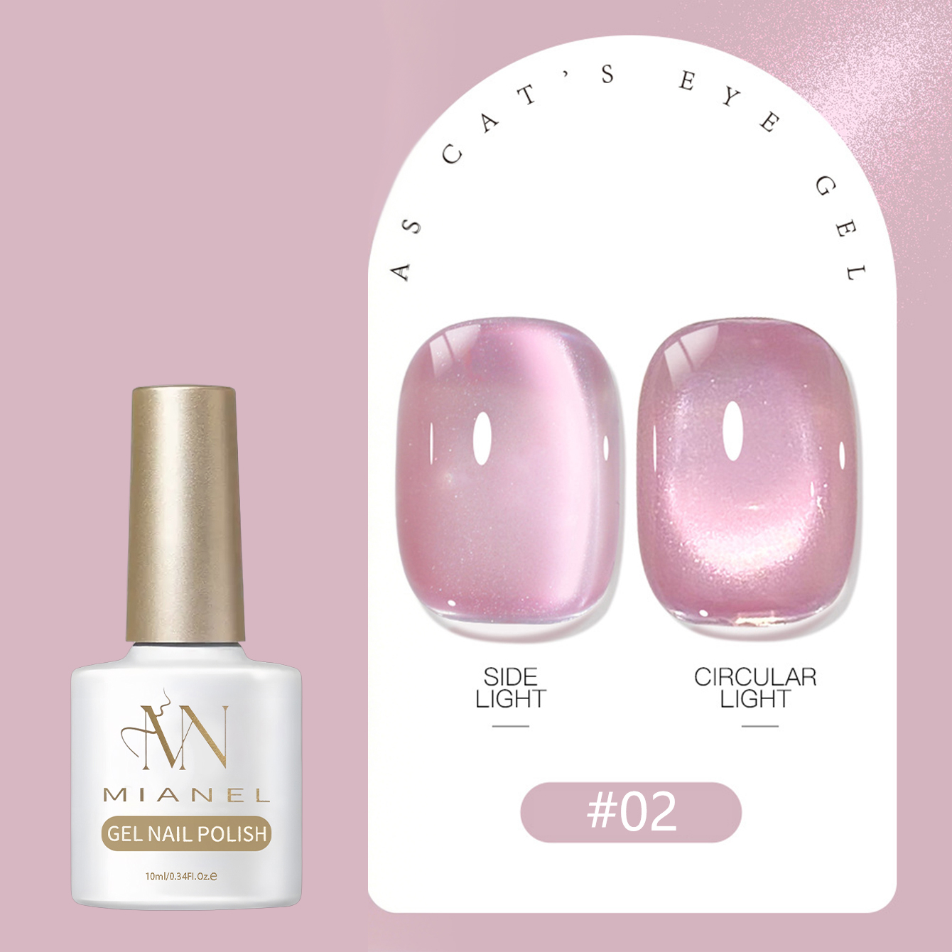 MIANEL Sheer Peach Nude Pink C - Nail Art Pink Cat Eye recension och pris