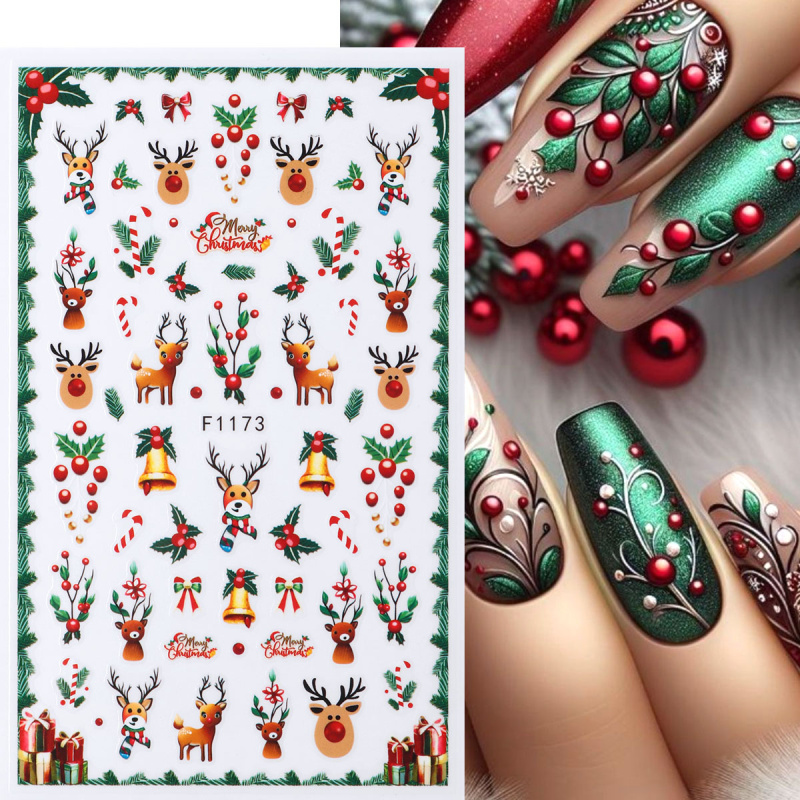 2pcs Festive Christmas Nail St - Nail Art Xmas Tree recension och pris