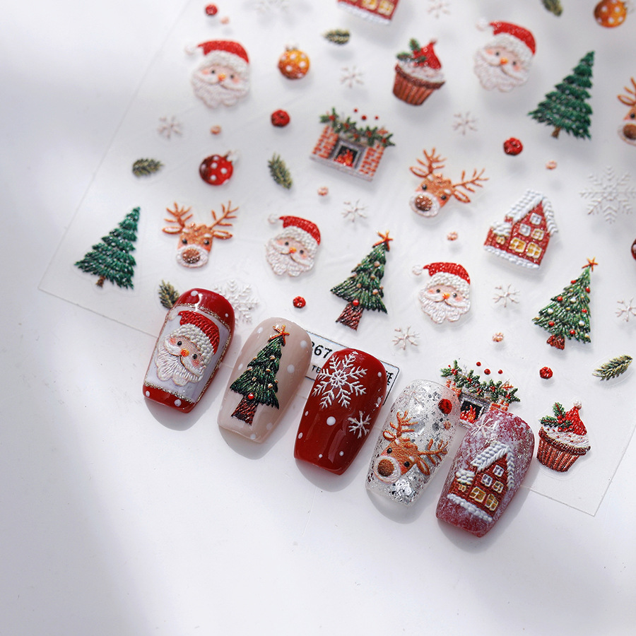 Cute Christmas Bear & Gingerbr - Nail Art Xmas Tree recension och pris