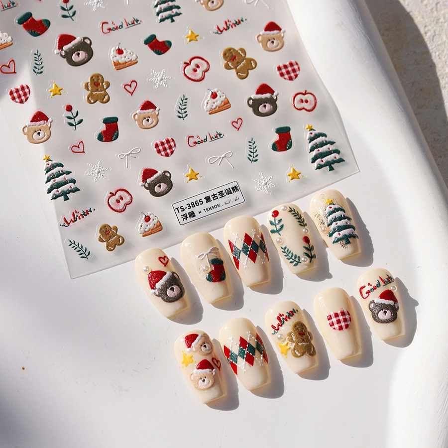 Cute Christmas Bear & Gingerbr - Nail Art Xmas Tree recension och pris