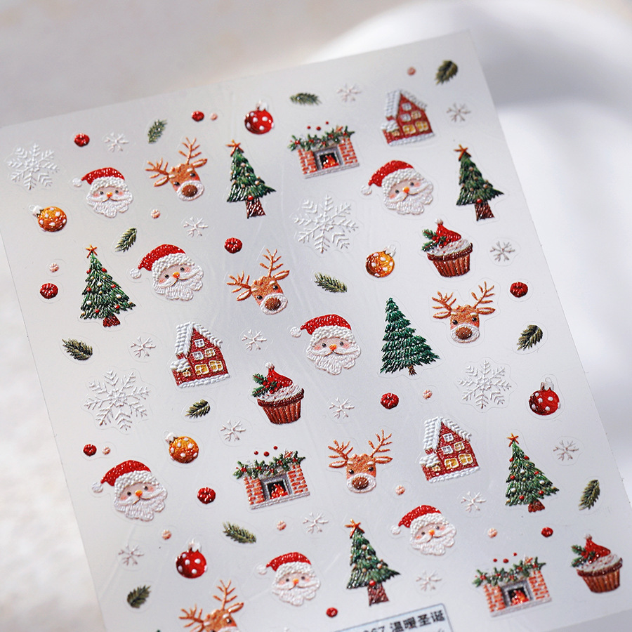 Cute Christmas Bear & Gingerbr - Nail Art Xmas Tree recension och pris