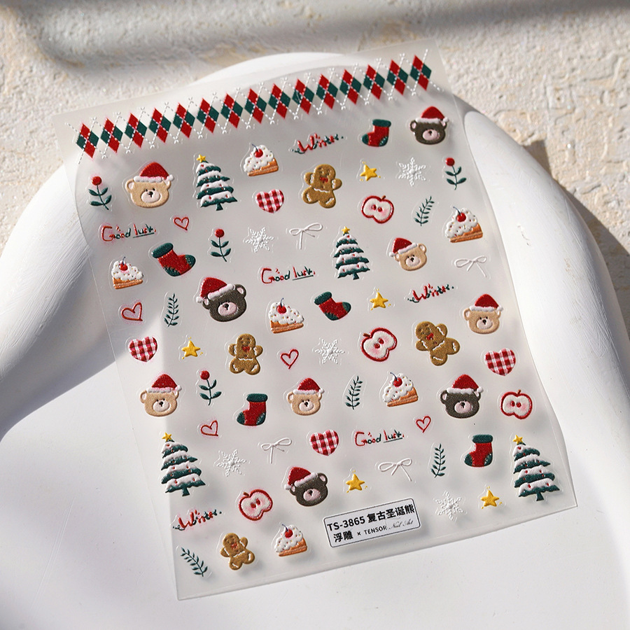 Cute Christmas Bear & Gingerbr - Nail Art Xmas Tree recension och pris