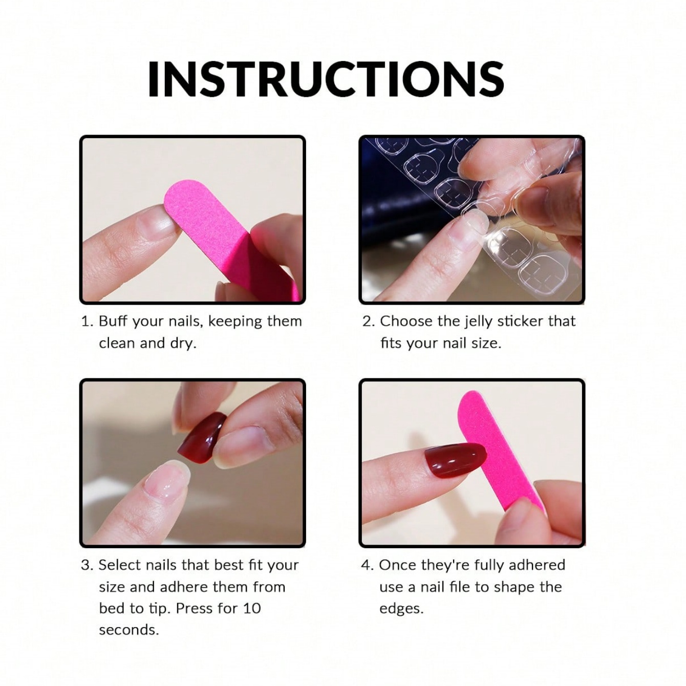 Medium Almond 10Pcs Press On N - Nail Art Maroon recension och pris