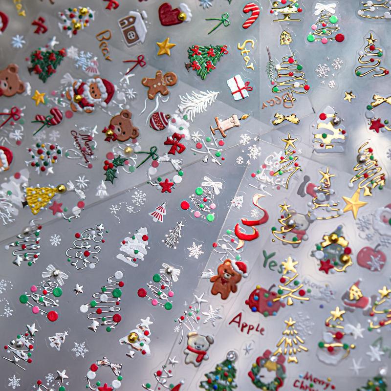 3D Christmas Nail Art Stickers - Nail Art Xmas Tree recension och pris