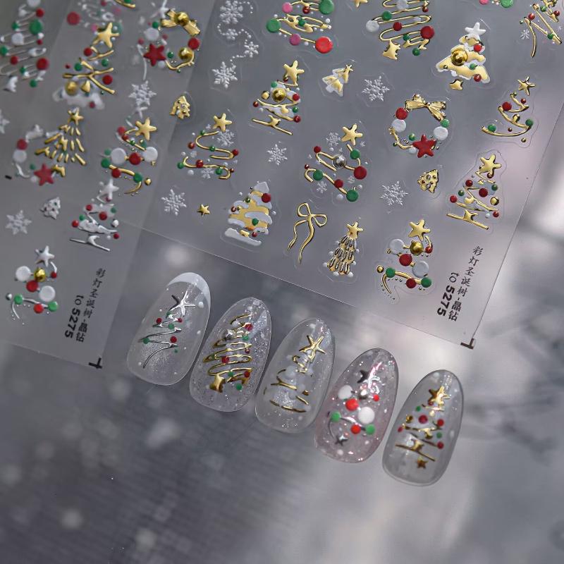 3D Christmas Nail Art Stickers - Nail Art Xmas Tree recension och pris