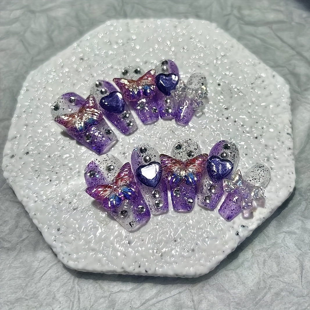 10 Pieces Purple Fantasy Butte - Nail Art Y2K recension och pris