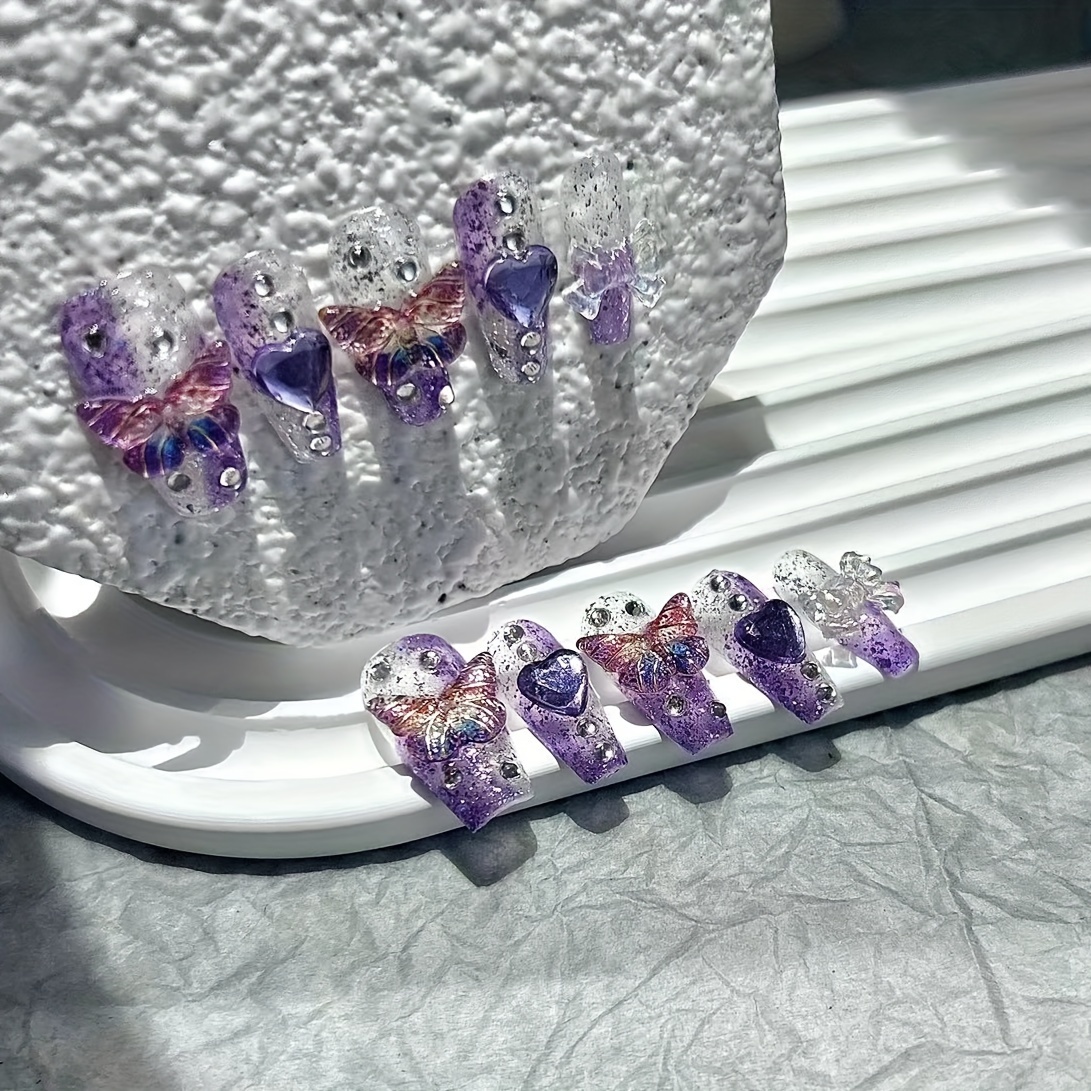10 Pieces Purple Fantasy Butte - Nail Art Y2K recension och pris
