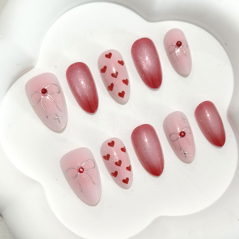 10Pcs Sweet Cute Heart-shaped  - Nail Art Y2K recension och pris