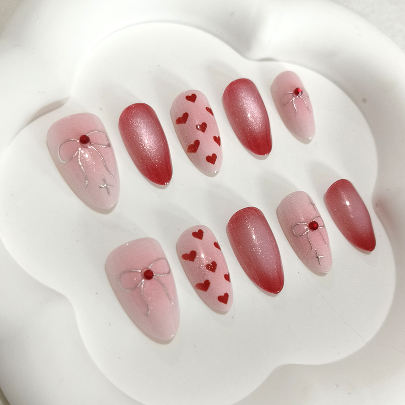 10Pcs Sweet Cute Heart-shaped  - Nail Art Y2K recension och pris